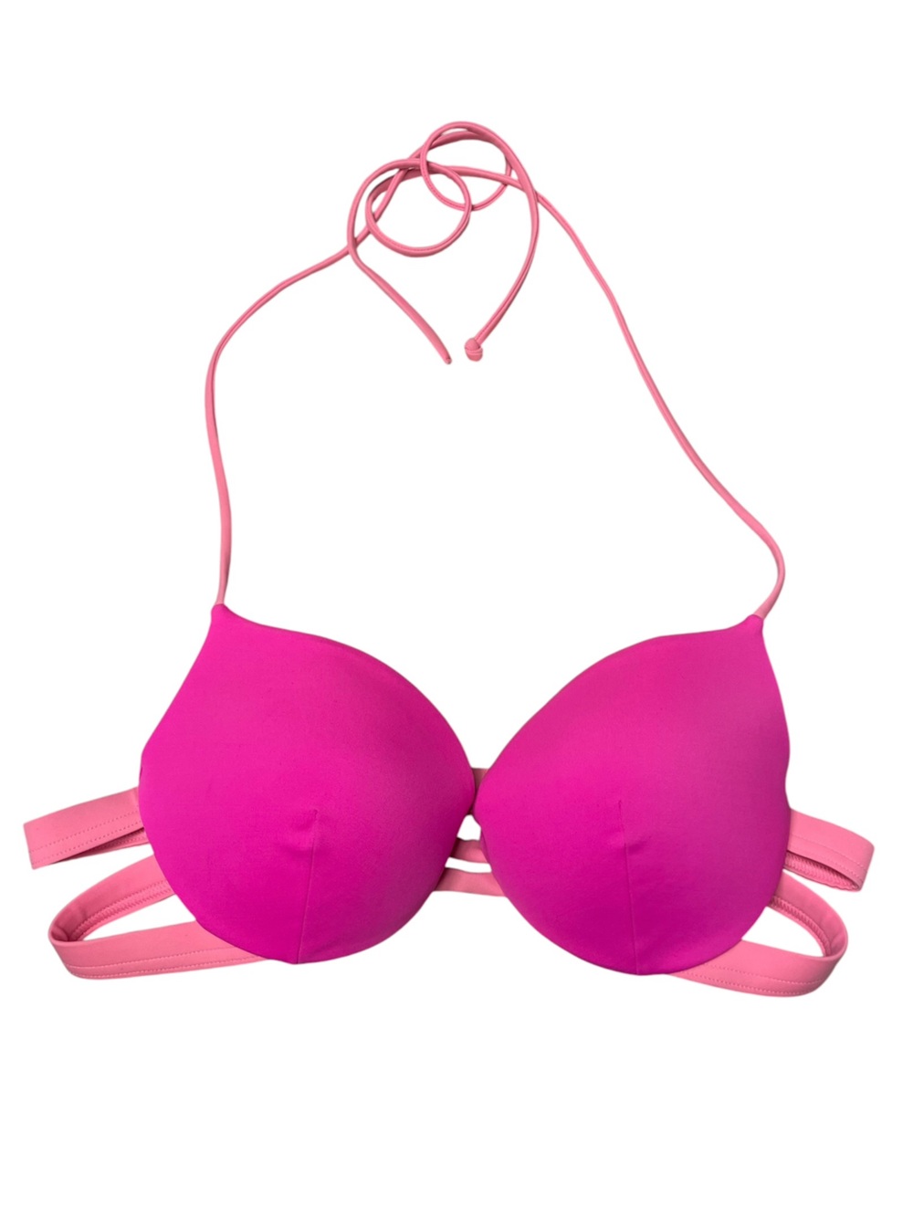 Victoria’s Secret PINK Neon Pink Halter Bikini Top Swimwear Medium Y2K Barbiecor
